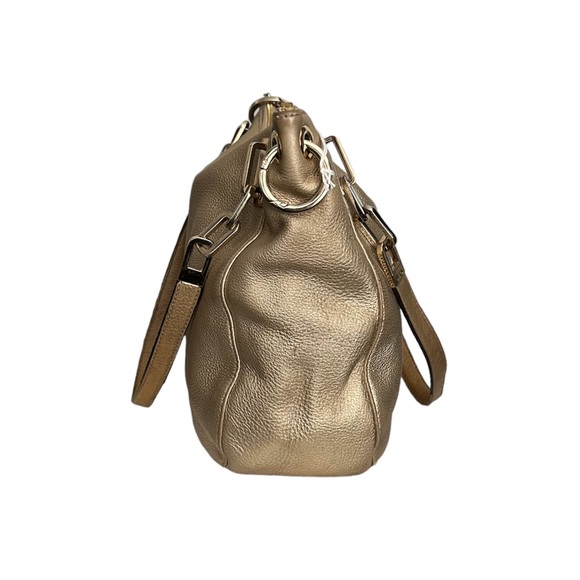 Michael Kors Gold Pebble Leather Shoulder Bag - Picture 2 of 6